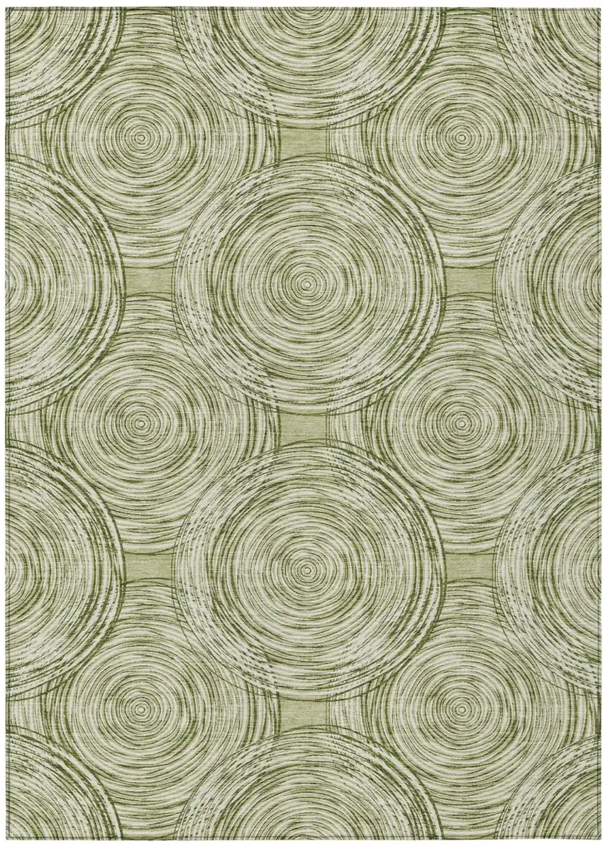Green And Fern Green Geometric Washable Indoor Outdoor Area Rug Photo 2