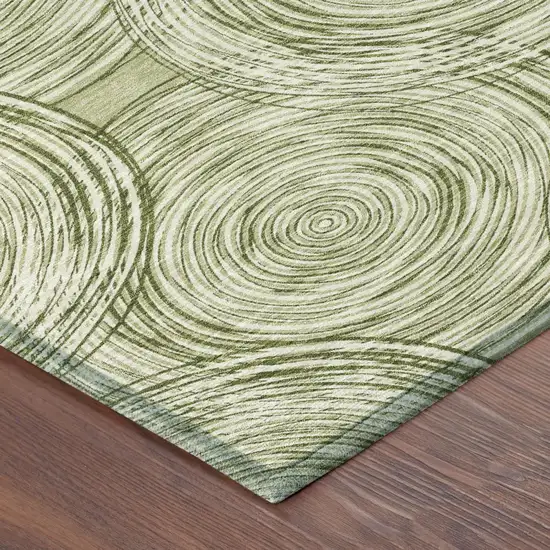 Green And Fern Green Geometric Washable Indoor Outdoor Area Rug Photo 5