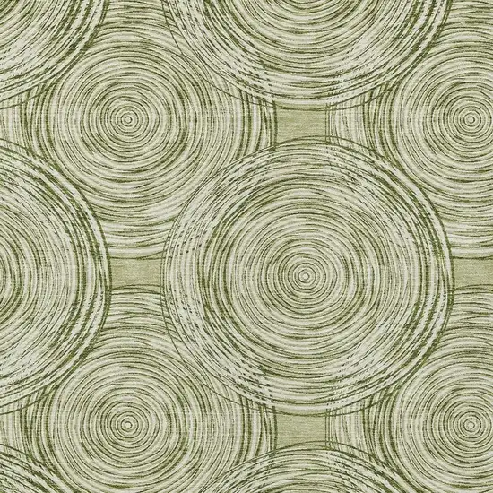 Green And Fern Green Geometric Washable Indoor Outdoor Area Rug Photo 3