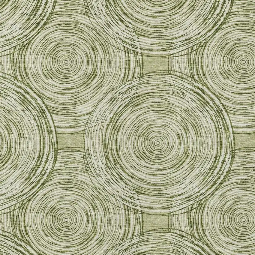 Green And Fern Green Geometric Washable Indoor Outdoor Area Rug Photo 3