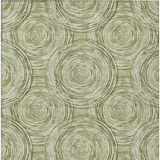 Green And Fern Green Geometric Washable Indoor Outdoor Area Rug Photo 4