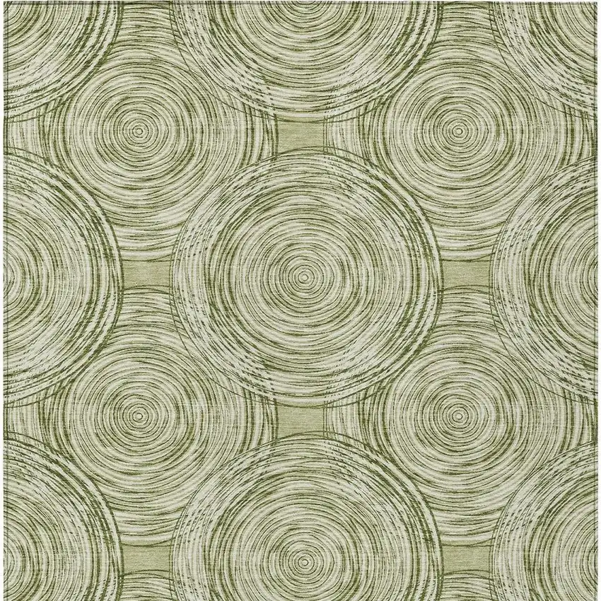 Green And Fern Green Geometric Washable Indoor Outdoor Area Rug Photo 4