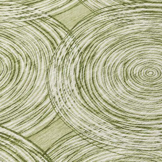 Green And Fern Green Geometric Washable Indoor Outdoor Area Rug Photo 6