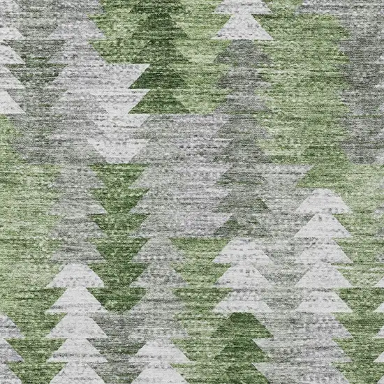 Green And Fern Green Geometric Washable Indoor Outdoor Area Rug Photo 6