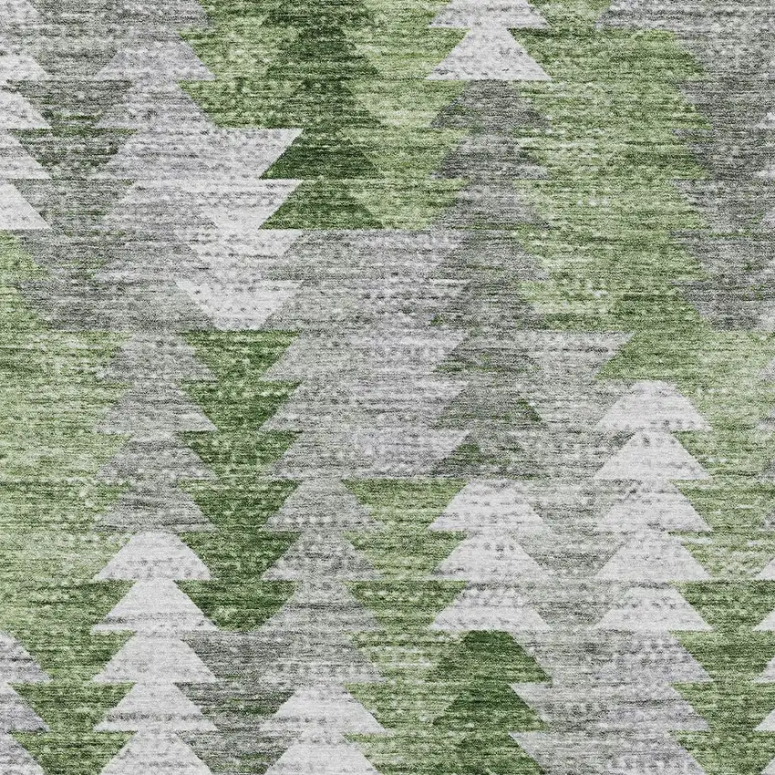 Green And Fern Green Geometric Washable Indoor Outdoor Area Rug Photo 6