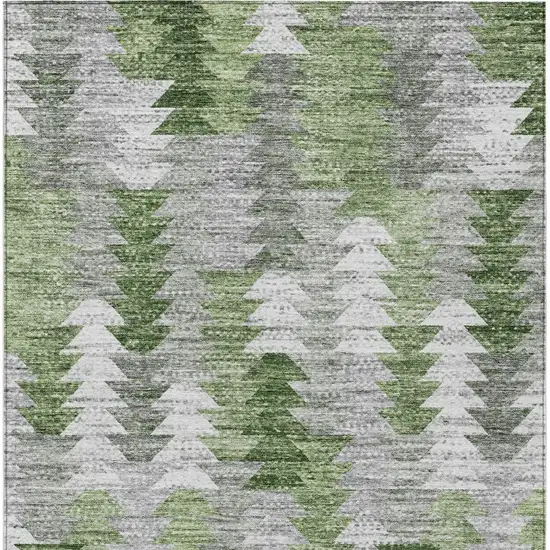 Green And Fern Green Geometric Washable Indoor Outdoor Area Rug Photo 4