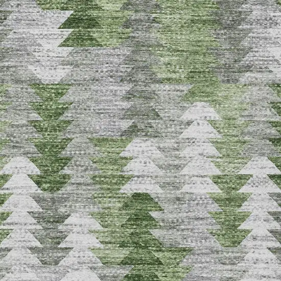 Green And Fern Green Geometric Washable Indoor Outdoor Area Rug Photo 4