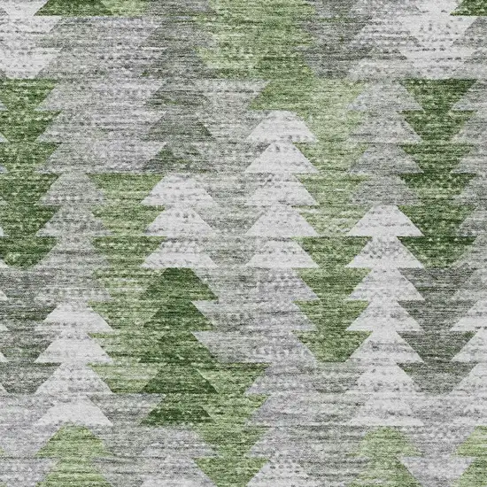 Green And Fern Green Geometric Washable Indoor Outdoor Area Rug Photo 4