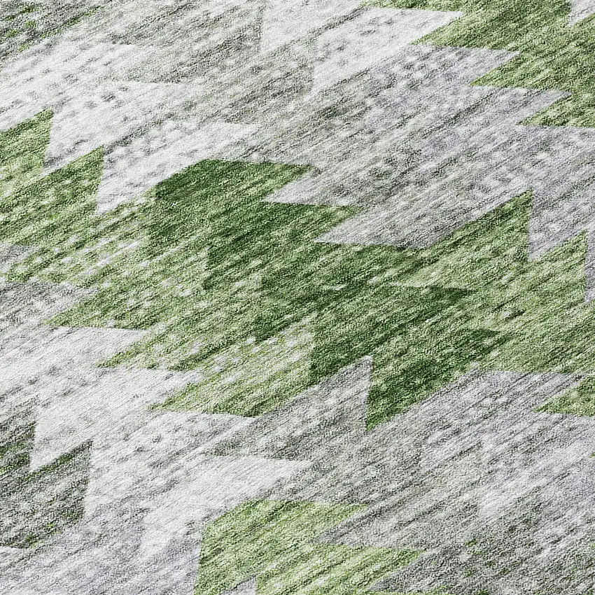 Green And Fern Green Geometric Washable Indoor Outdoor Area Rug Photo 9