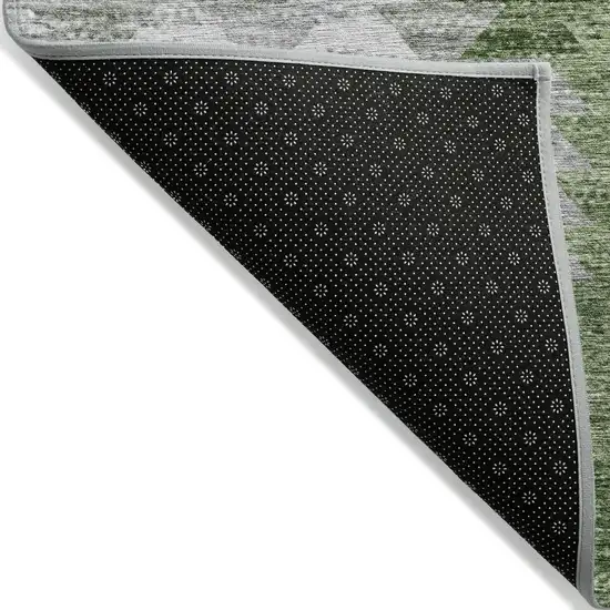 Green And Fern Green Geometric Washable Indoor Outdoor Area Rug Photo 2