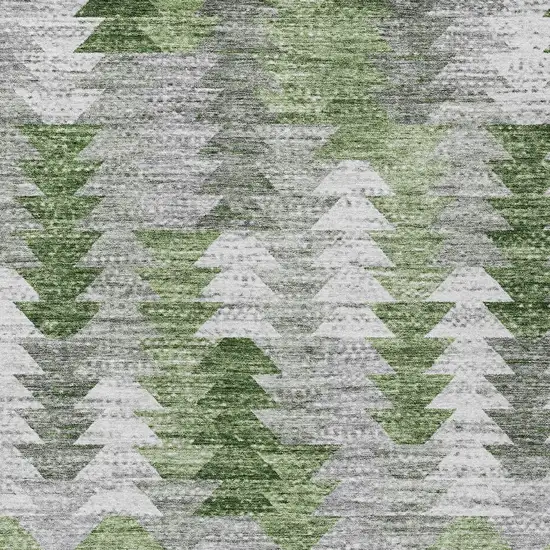Green And Fern Green Geometric Washable Indoor Outdoor Area Rug Photo 4