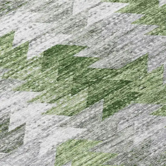 Green And Fern Green Geometric Washable Indoor Outdoor Area Rug Photo 9