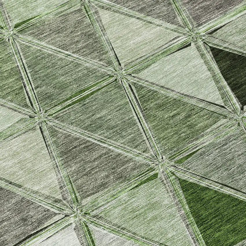 Green And Fern Green Geometric Washable Indoor Outdoor Area Rug Photo 6