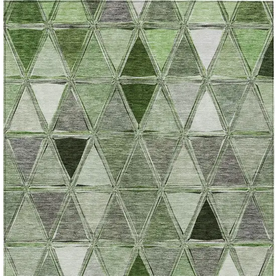 Green And Fern Green Geometric Washable Indoor Outdoor Area Rug Photo 5