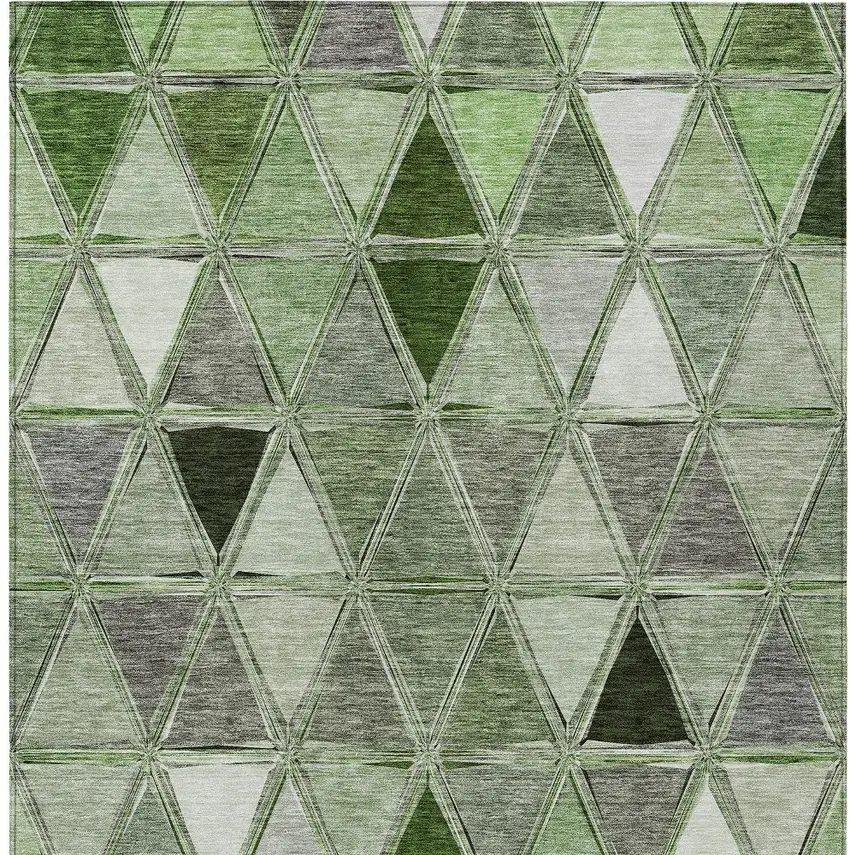 Green And Fern Green Geometric Washable Indoor Outdoor Area Rug Photo 5