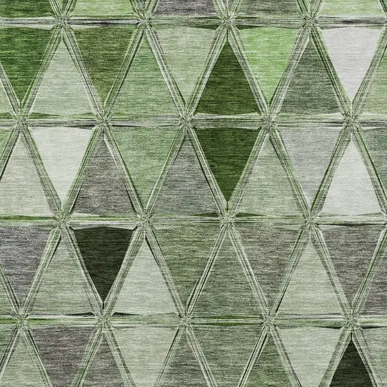 Green And Fern Green Geometric Washable Indoor Outdoor Area Rug Photo 3