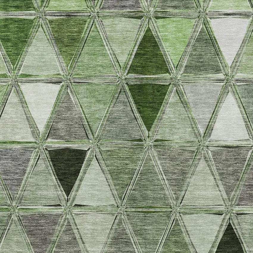 Green And Fern Green Geometric Washable Indoor Outdoor Area Rug Photo 3
