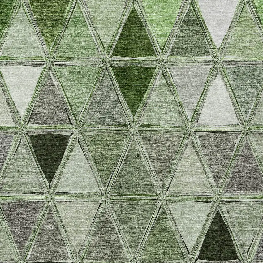 Green And Fern Green Geometric Washable Indoor Outdoor Area Rug Photo 3