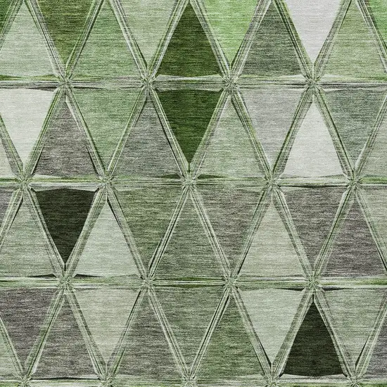 Green And Fern Green Geometric Washable Indoor Outdoor Area Rug Photo 3
