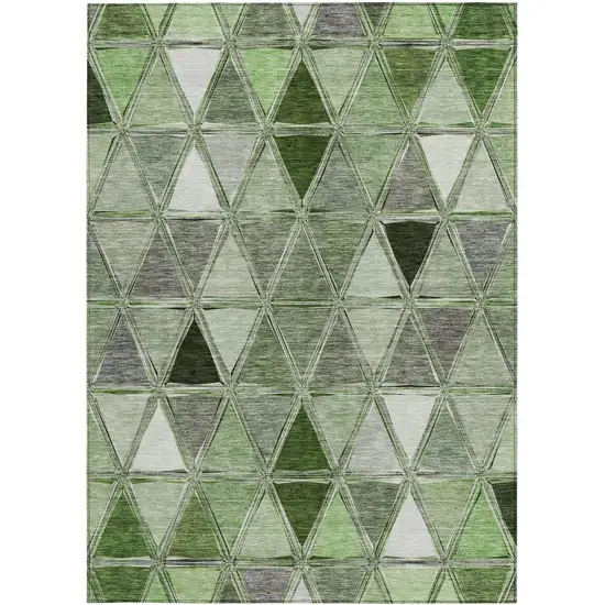 Green And Fern Green Geometric Washable Indoor Outdoor Area Rug Photo 5