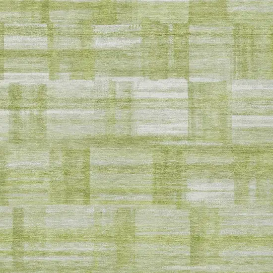 Green And Fern Green Striped Washable Indoor Outdoor Area Rug Photo 3