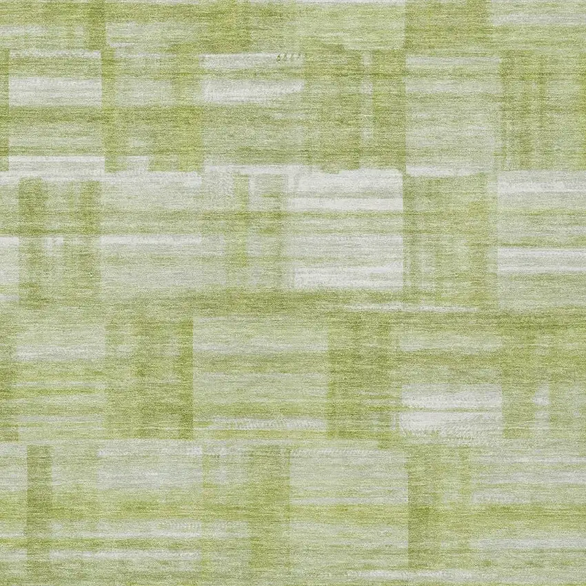 Green And Fern Green Striped Washable Indoor Outdoor Area Rug Photo 3