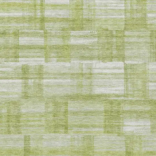 Green And Fern Green Striped Washable Indoor Outdoor Area Rug Photo 3
