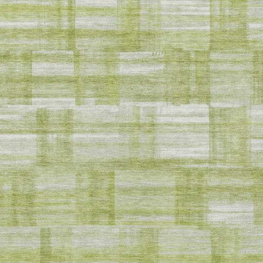 Green And Fern Green Striped Washable Indoor Outdoor Area Rug Photo 3
