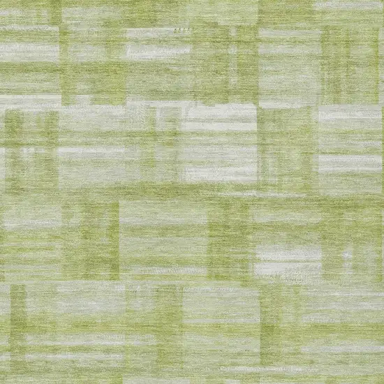 Green And Fern Green Striped Washable Indoor Outdoor Area Rug Photo 3