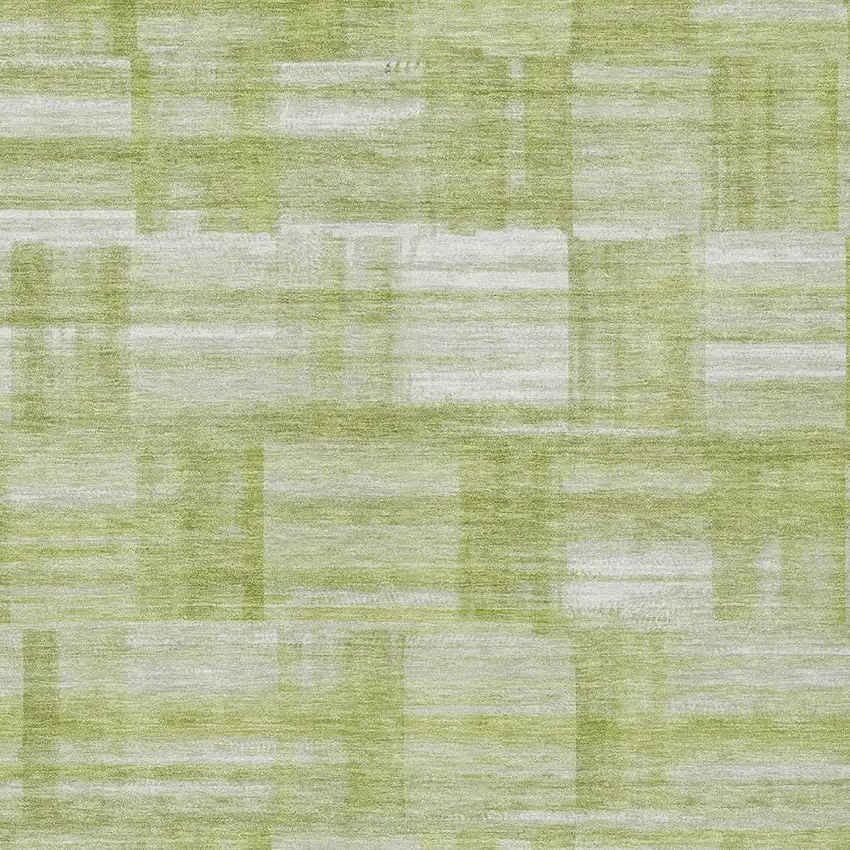 Green And Fern Green Striped Washable Indoor Outdoor Area Rug Photo 3