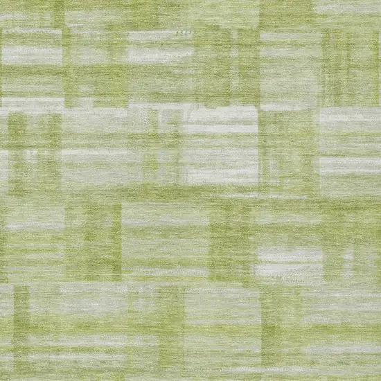 Green And Fern Green Striped Washable Indoor Outdoor Area Rug Photo 3