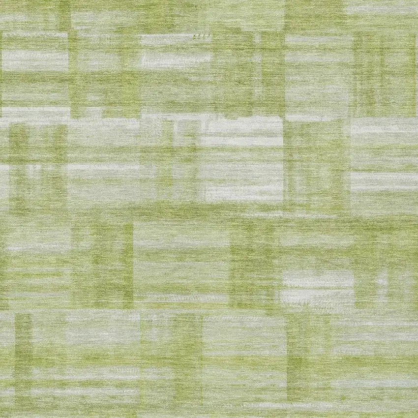 Green And Fern Green Striped Washable Indoor Outdoor Area Rug Photo 3
