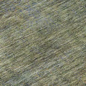 Photo of Green And Gold Abstract Washable Area Rug With UV Protection