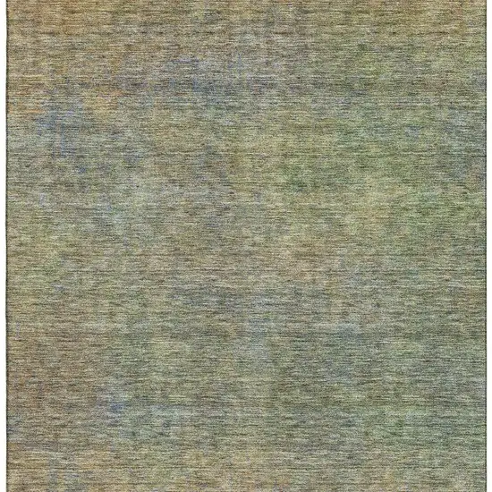Green And Gold Abstract Washable Area Rug With UV Protection Photo 5