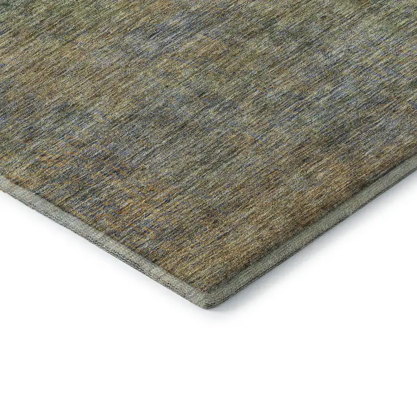 Green And Gold Abstract Washable Area Rug With UV Protection Photo 8