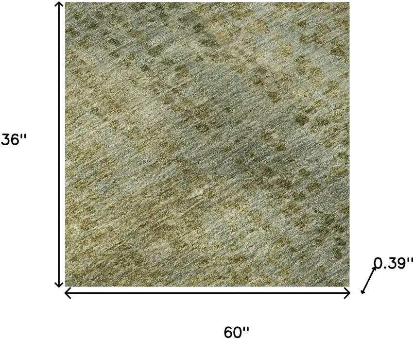 Green And Gold Abstract Washable Area Rug With UV Protection Photo 7