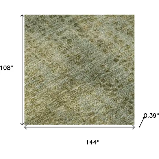 Green And Gold Abstract Washable Area Rug With UV Protection Photo 7