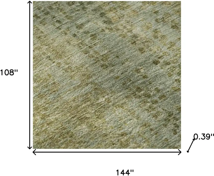 Green And Gold Abstract Washable Area Rug With UV Protection Photo 7