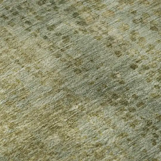 Green And Gold Abstract Washable Area Rug With UV Protection Photo 1