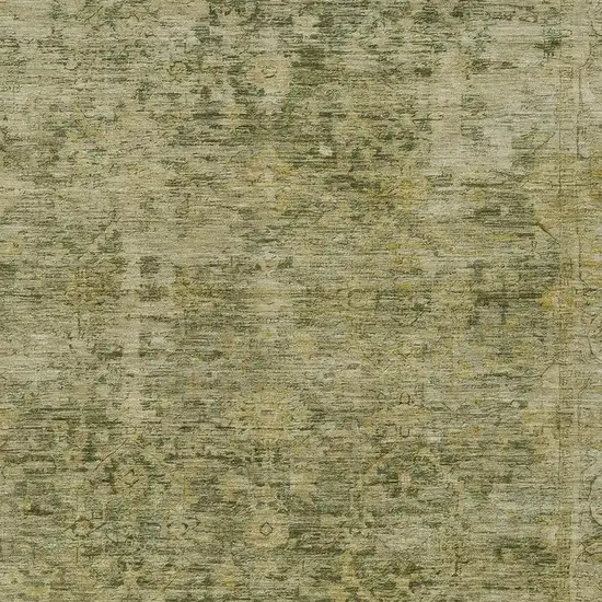 Green And Gold Abstract Washable Indoor Outdoor Area Rug Photo 4