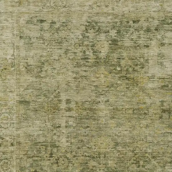 Green And Gold Abstract Washable Indoor Outdoor Area Rug Photo 4