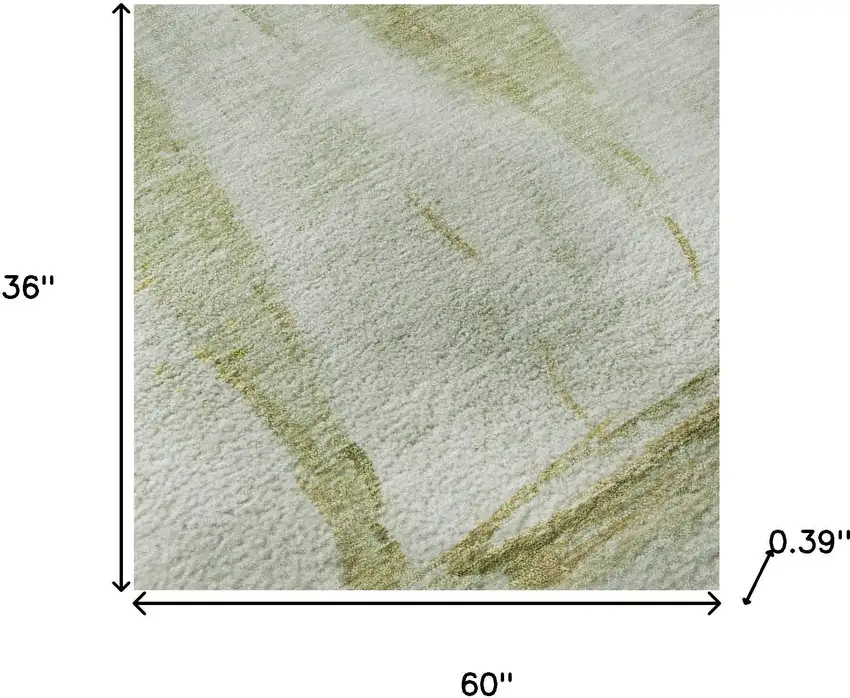 Green And Gold Nautical Washable Area Rug With UV Protection Photo 9