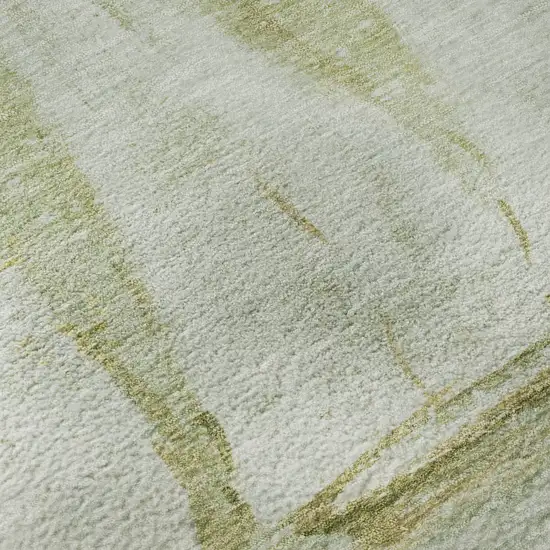 Green And Gold Nautical Washable Area Rug With UV Protection Photo 3