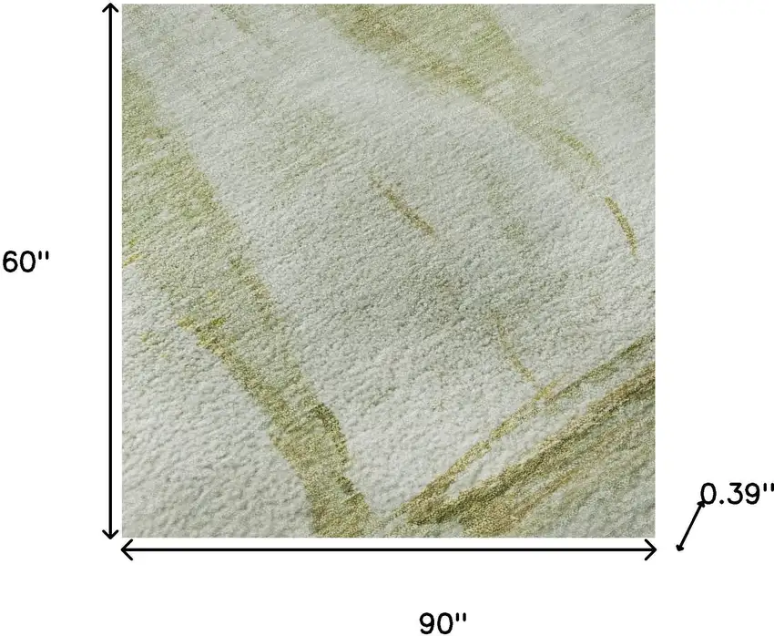 Green And Gold Nautical Washable Area Rug With UV Protection Photo 9