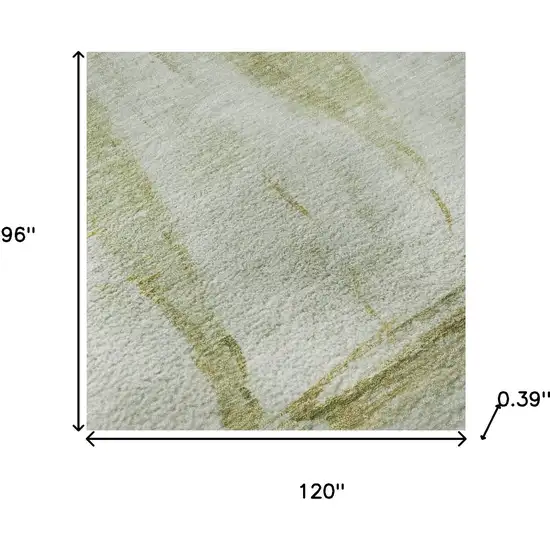 Green And Gold Nautical Washable Area Rug With UV Protection Photo 8