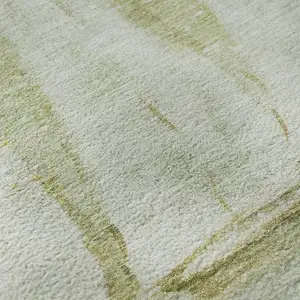 Photo of Green And Gold Nautical Washable Area Rug With UV Protection