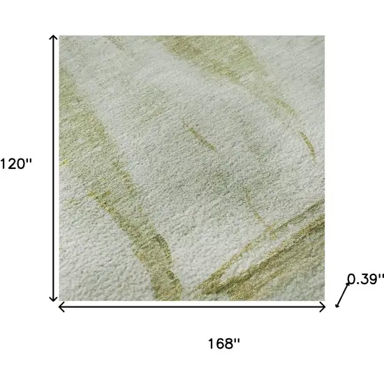 Green And Gold Nautical Washable Area Rug With UV Protection Photo 8