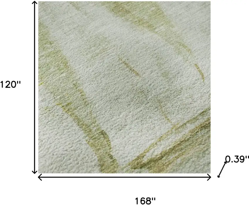 Green And Gold Nautical Washable Area Rug With UV Protection Photo 8