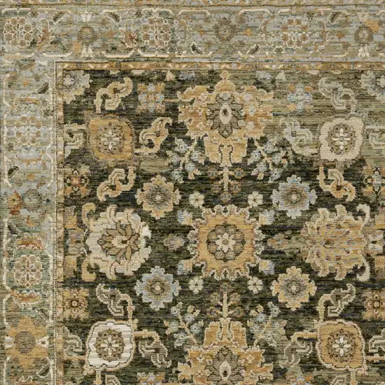 Green And Gold Oriental Area Rug Photo 6