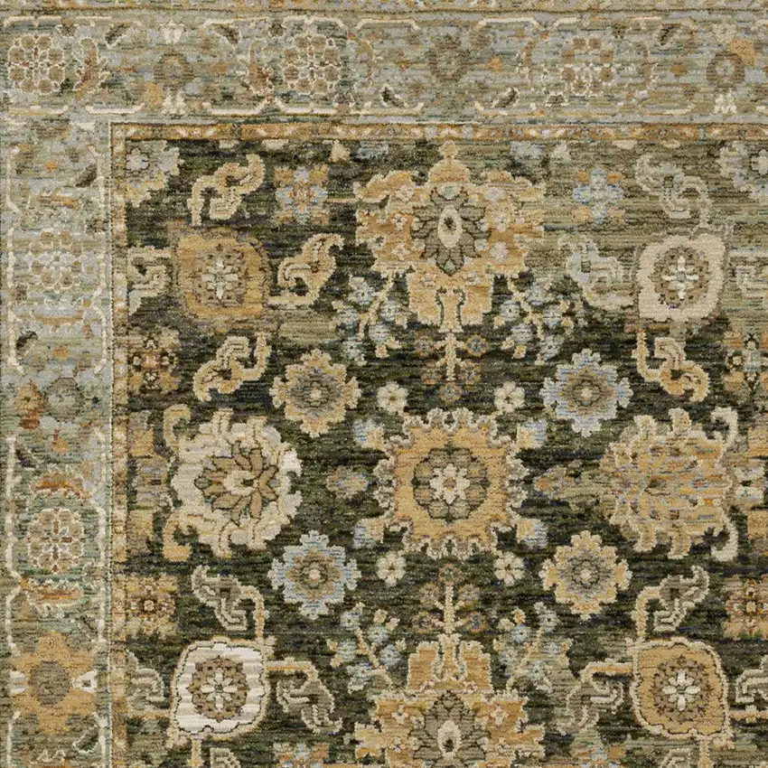 Green And Gold Oriental Area Rug Photo 6